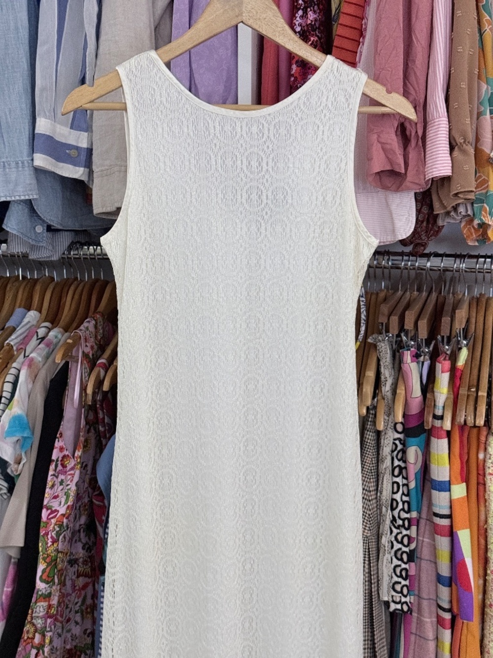 Dawn Joy Allover Lace Maxi Dress Ivory White - Picture 4 of 11